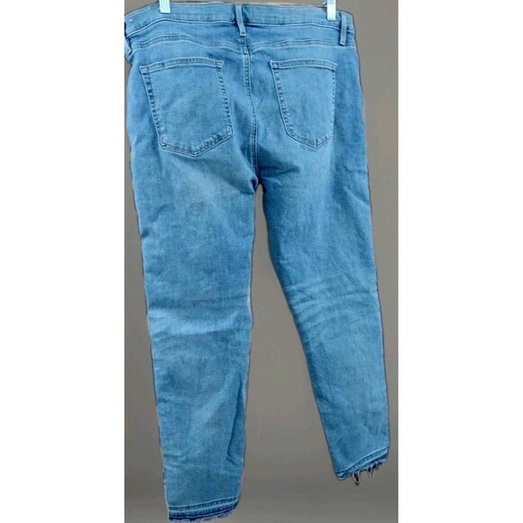 LOFT 16 33 Velvet Stripe Skinny Jeans Raw Hem Y2K Balletcore Soft Grunge - Picture 5 of 10